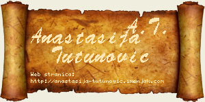 Anastasija Tutunović vizit kartica